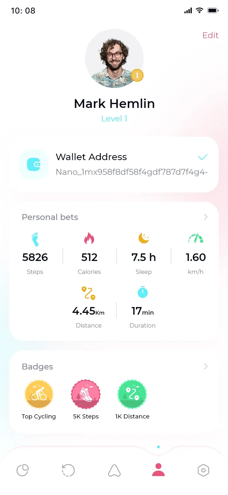 Statistics screen